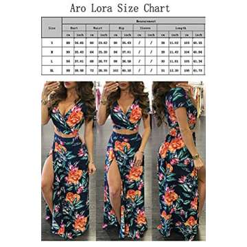 Aro Lora Women's Sexy Floral Printed Two-Piece Maxi Dress