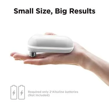 Kitchen Mama Mini Electric Can Opener Smooth Edge: Opens Cans with One Button Press - Ultra-Compact, Portable, Hands-Free, Food-Safe, Battery Operated (White)