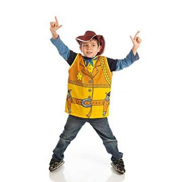 IQ Toys Boys and Girls Costumes Dress Up costumes play Set - 11 Pc Pretend Set for Kids Comes with Car Racer, Knight, Cowboy, Construction Worker, and Pirate Costume
