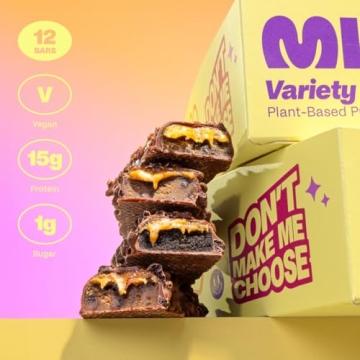 Misfits Vegan Protein Bars Variety Pack - Low Sugar Snacks