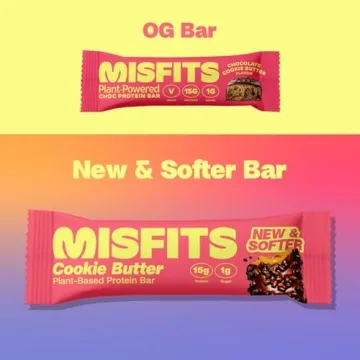 Misfits Vegan Protein Bars Variety Pack - Low Sugar Snacks