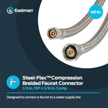 Reliable Eastman 48" Steel-Flex Braided Faucet Connector