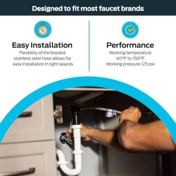 Reliable Eastman 48" Steel-Flex Braided Faucet Connector