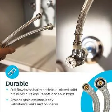 Reliable Eastman 48" Steel-Flex Braided Faucet Connector