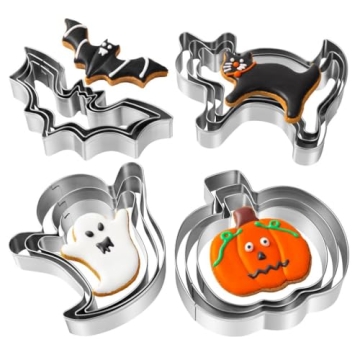 12-Piece Halloween Cookie Cutters Set - Fun Shapes