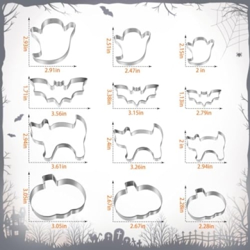 12-Piece Halloween Cookie Cutters Set - Fun Shapes