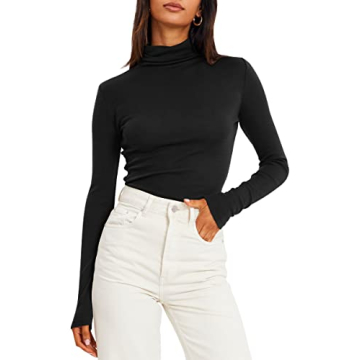 Trendy Queen Women's Turtleneck Long Sleeve Shirts