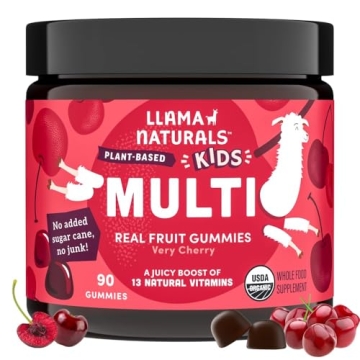 Llama Naturals Real Fruit Gummy Vitamins for Kids - Organic & Vegan