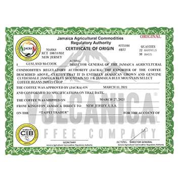 Jamaica Blue Mountain Coffee Blend, Whole Bean, Fresh Roasted, Kosher, 16-ounce