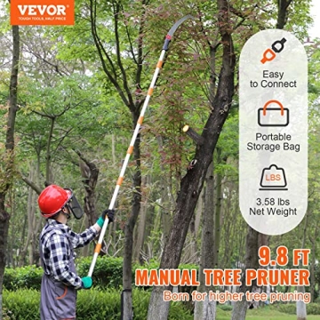 VEVOR Manual Pole Saw for Easy Tree Trimming