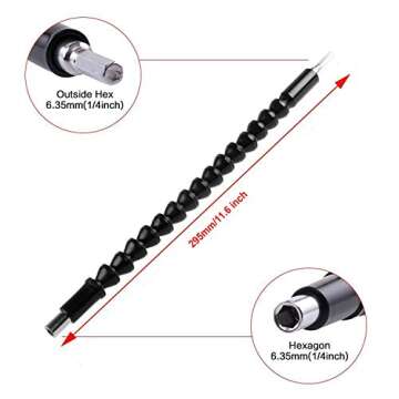 4 Pcs Flexible Drill Bit Extensions for Tight Spaces