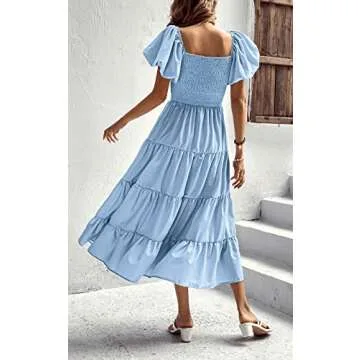 CFLONGE Women's Boho Beach Dress for Summer 2024