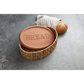Mud Pie Terracotta Bread Warming Set, Brown, 8 1/2" x 12 1/2"