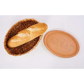 Mud Pie Terracotta Bread Warming Set, Brown, 8 1/2" x 12 1/2"