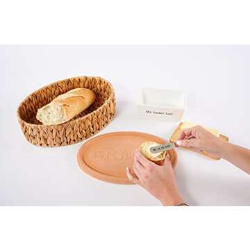Mud Pie Terracotta Bread Warming Set, Brown, 8 1/2" x 12 1/2"