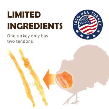 iPaw Turkey Tendons - Natural Hypoallergenic Dog Chews for Optimal Health