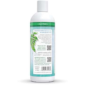 Auromere Ayurvedic Shampoo, Aloe Vera Neem - Vegan, Cruelty Free, Non-GMO, Natural, Gluten Free, Sulfate Free, Paraben Free for Dry to Normal Hair (16 fl oz), 1 Pack