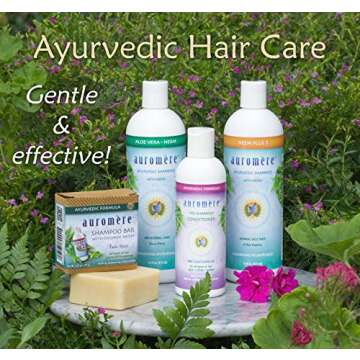 Auromere Ayurvedic Shampoo, Aloe Vera Neem - Vegan, Cruelty Free, Non-GMO, Natural, Gluten Free, Sulfate Free, Paraben Free for Dry to Normal Hair (16 fl oz), 1 Pack