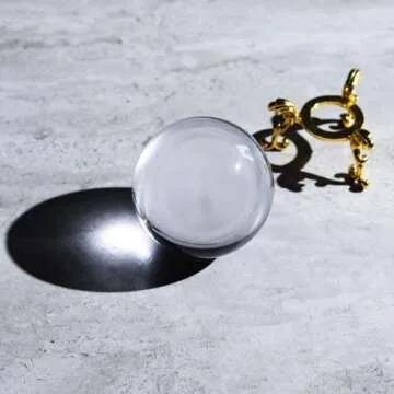 LONGWIN 60mm Glass Crystal Ball with Golden Stand