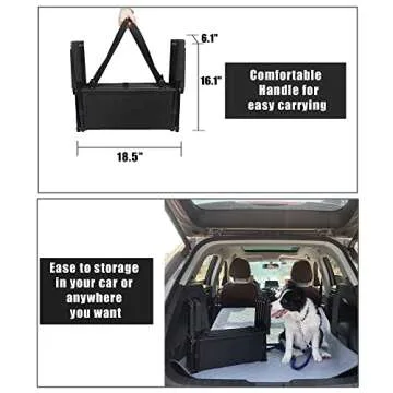 YEP HHO 4 Steps Upgraded Folding Pet Stairs Ramp Lightweight Portable Cat Dog Ladder with Waterproof Surface Great for Cars Trucks SUVs (Black-New)