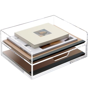 Durable SANRUI 2-Tier Acrylic Desk Organizer Set