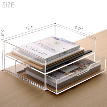 Durable SANRUI 2-Tier Acrylic Desk Organizer Set