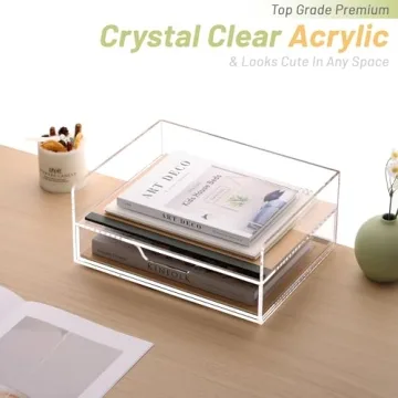 Durable SANRUI 2-Tier Acrylic Desk Organizer Set