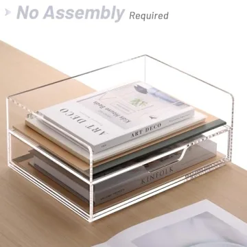 Durable SANRUI 2-Tier Acrylic Desk Organizer Set