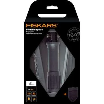 Fiskars Folding Spade for Campers and Mountaineers, Can Also be Used as Shovel and Pickaxe, with Canvas Bag, Length (Unfolded): 59 cm, Hardened Boron Steel, Black, 1000621