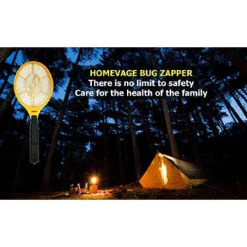 HOMEVAGE Electric Fly Swatter - Bug Zapper - Best High Voltage Handheld Mosquito Killer - Wasp, Fruit Fly, Insect Trap Racket for Indoor, Travel, Camping and Outdoor Control (2 AA Batteries Included)