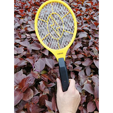 HOMEVAGE Electric Fly Swatter - Bug Zapper - Best High Voltage Handheld Mosquito Killer - Wasp, Fruit Fly, Insect Trap Racket for Indoor, Travel, Camping and Outdoor Control (2 AA Batteries Included)