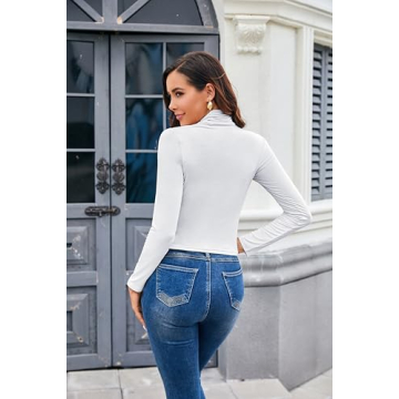 Herou Women's Long Sleeve Turtleneck Crop Top - Stylish Comfort