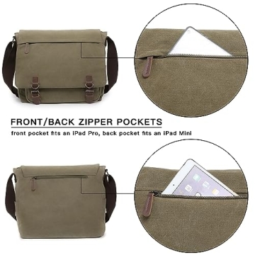 Dasein Vintage Canvas Messenger Bag for 15in Laptops