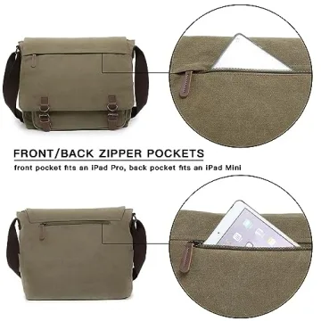 Dasein Vintage Canvas Messenger Bag for 15in Laptops