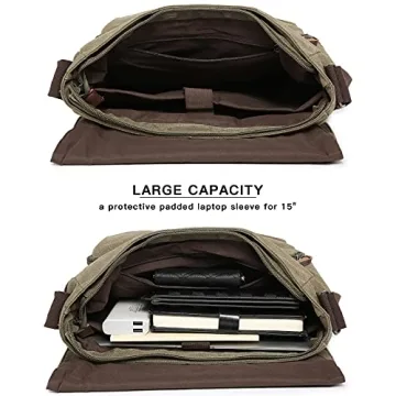 Dasein Vintage Canvas Messenger Bag for 15in Laptops