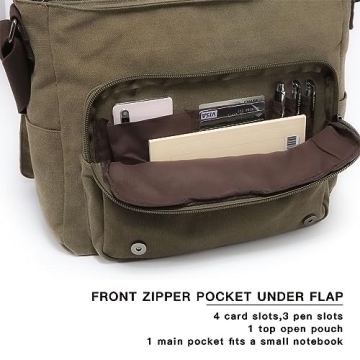 Dasein Vintage Canvas Messenger Bag for 15in Laptops