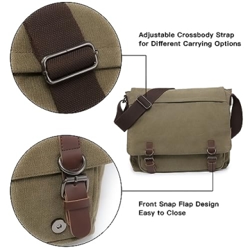 Dasein Vintage Canvas Messenger Bag for 15in Laptops