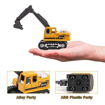 Construction Vehicles Toys with Play Mat, 6 Construction Cars, 6 Road Signs and 15.5" x 23.5" Playmat, Mini Diecast Cars Play Sets, Toy Trucks, Perfect Toy Cars Party Supplies…
