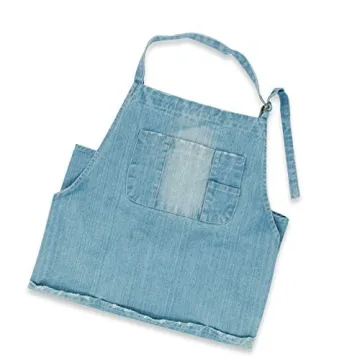 CACHIL Adjustable Denim Apron with 5 Pockets for Cooking