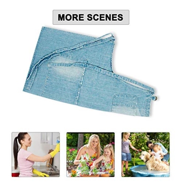 CACHIL Adjustable Denim Apron with 5 Pockets for Cooking
