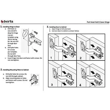 Berta Soft Close Hinges for Modern Cabinets - 20 Pack