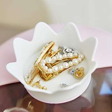 Multifunctional Makeup Organizer with Dustproof Jewelry and Cosmetic Storage Skin Care Products Rack Dressing Table Desktop Finishing Box with Drawer on Countertop (White-pink)