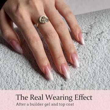 BTArtboxnails XCOATTIPS Ombre Nails - Press on Nails Medium, 150Pcs Almond Nail Tips Pink White Gradient Soft Gel False Nail Tips Soak Off Fake Nails Extensions DIY 15 Sizes