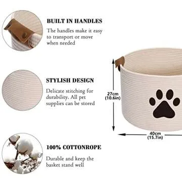 Morezi Cotton Storage Basket for Dog Toys - Stylish & Durable
