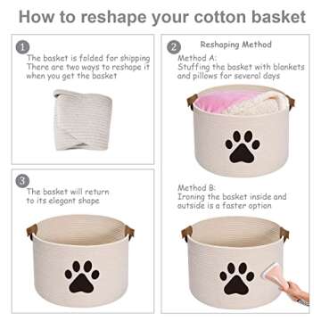 Morezi Cotton Storage Basket for Dog Toys - Stylish & Durable