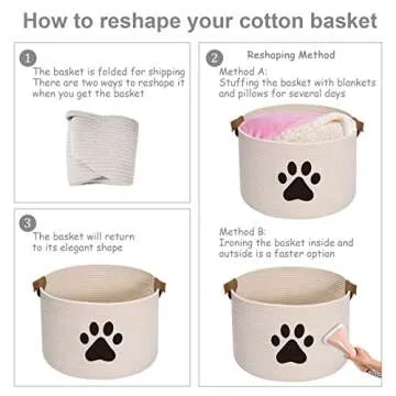 Morezi Cotton Storage Basket for Dog Toys - Stylish & Durable