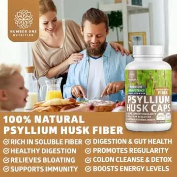 Psyllium Husk Capsules 1450mg for Digestive Support