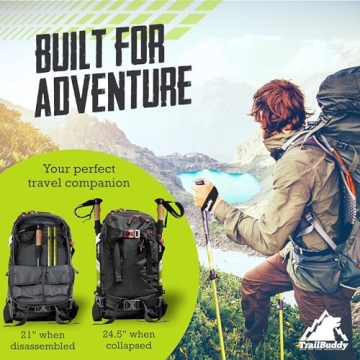 TrailBuddy Lightweight Collapsible Trekking Poles for Hiking