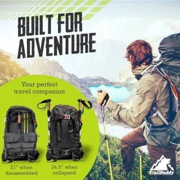 TrailBuddy Lightweight Collapsible Trekking Poles for Hiking