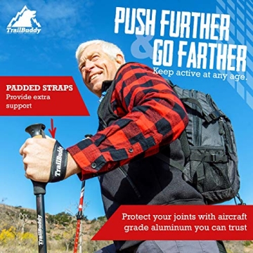 TrailBuddy Lightweight Collapsible Trekking Poles for Hiking